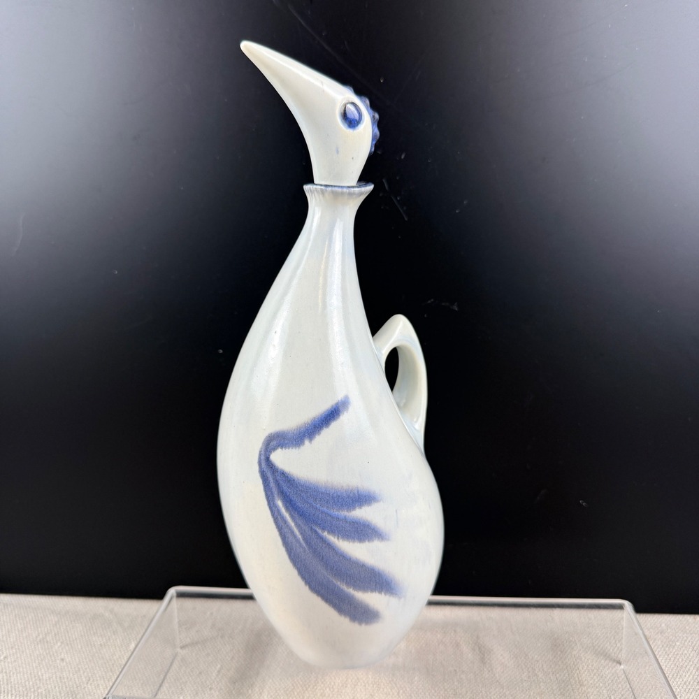 Calvin Schafer Studio Pottery Bird‎ Cruet Signed Hand Thrown Modernist Decanter